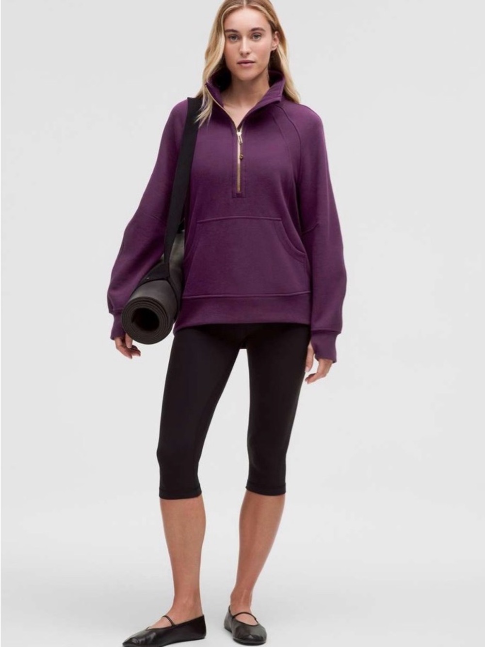 lululemon Scuba Oversized Funnel Neck Sweatshirt (Dramatic Magenta/Gold) NWT